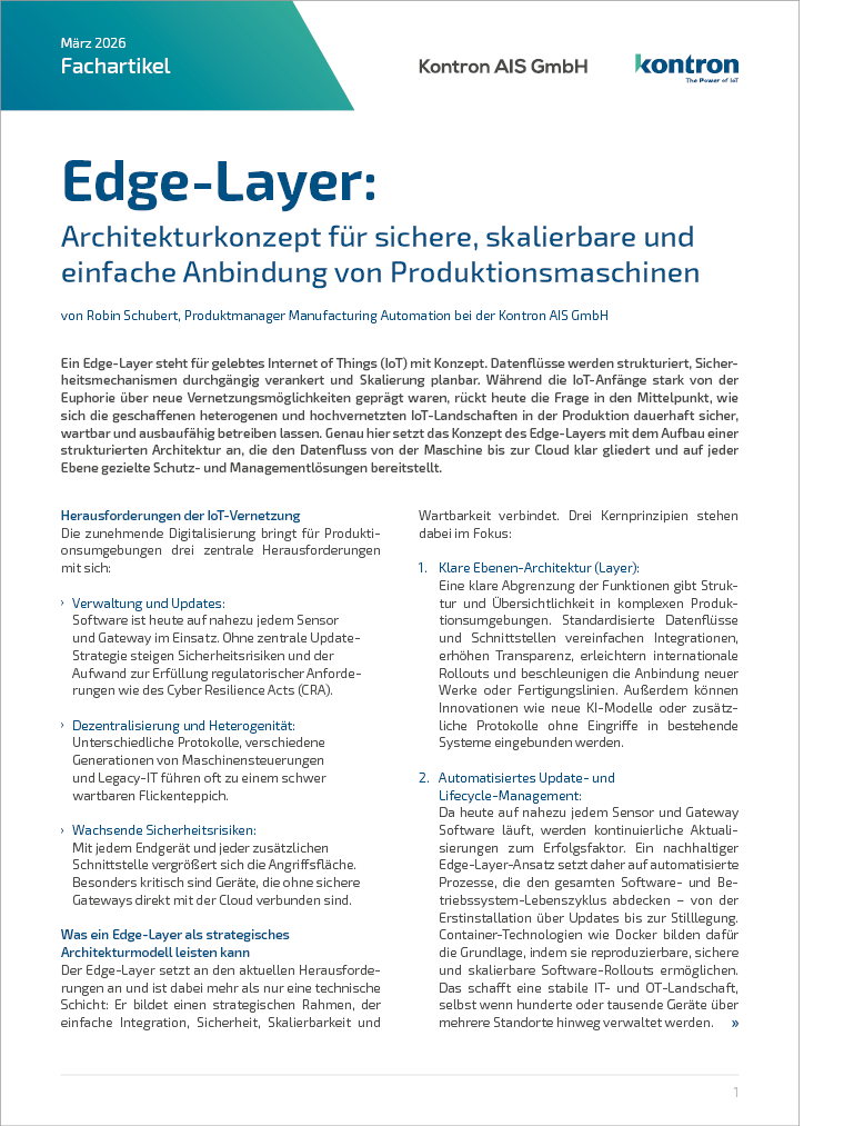 Screenshot der Startseite Fachartikel Edge Layer