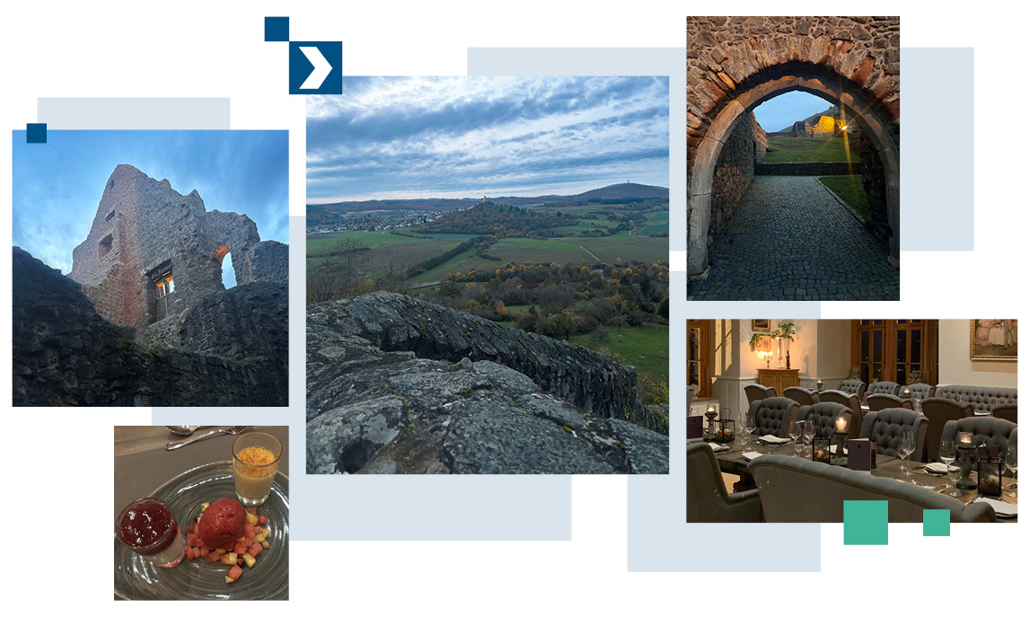Collage Führung und Abendessen auf Burg Gleiberg